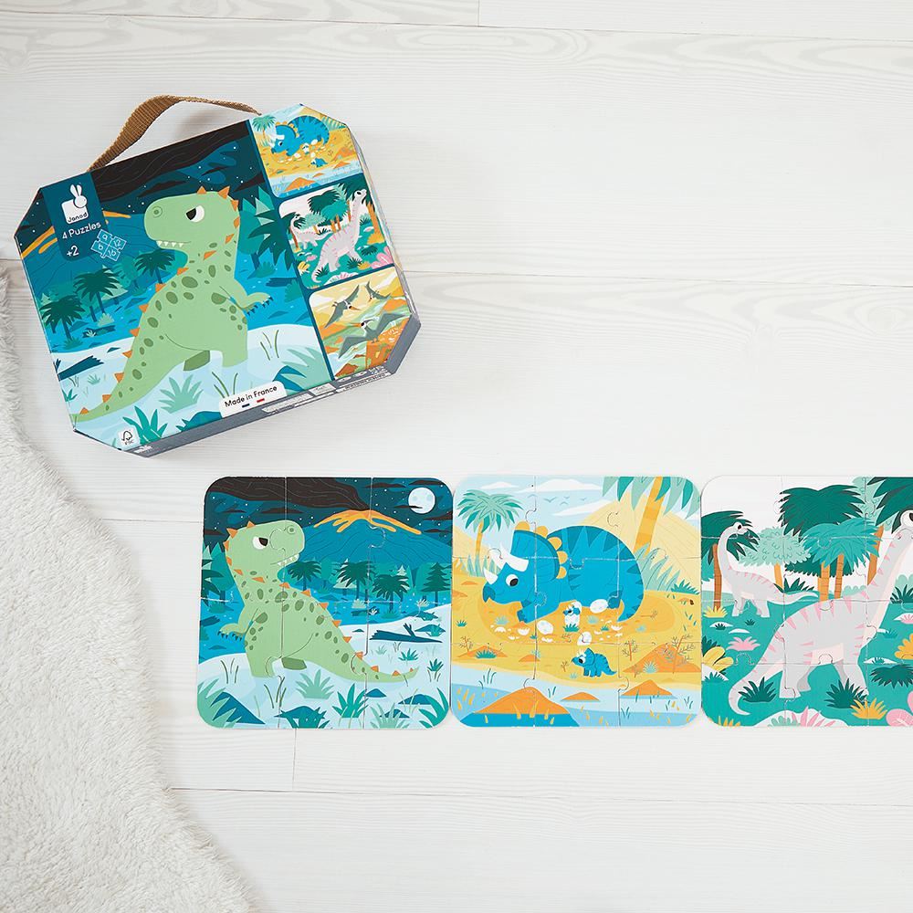 4 Puzles Los Dinosaurios (6-9-12-16 Piezas) - Imagen 3