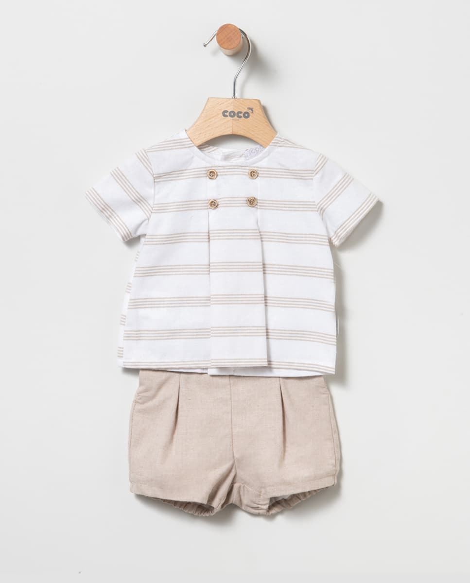 Bloomer+Camisa Rayas Tostado - Imagen 1
