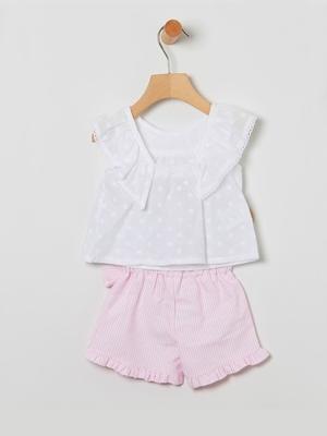 Blusa+Short Rayas Rosa - Imagen 1