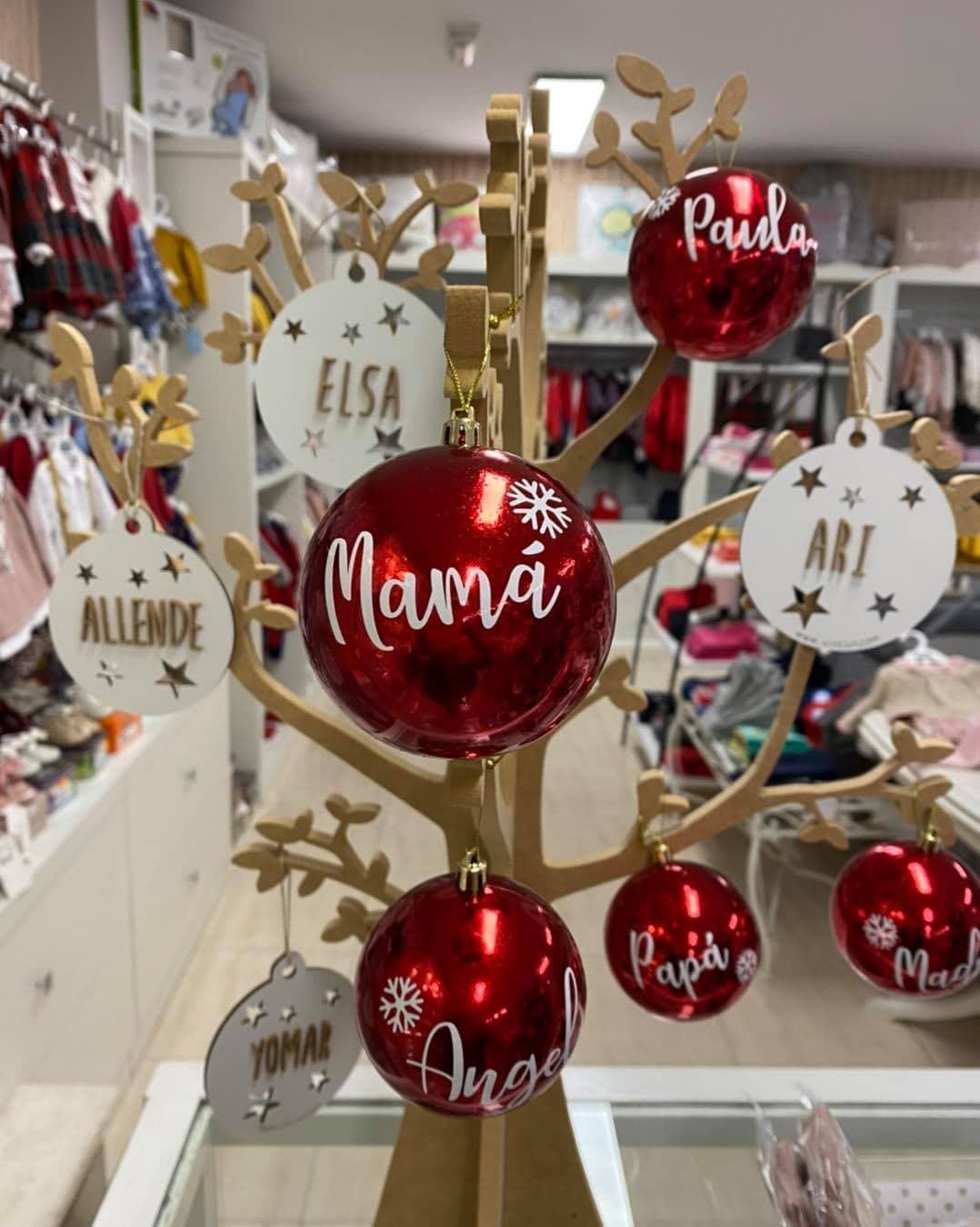 Bola Navidad Personalizada Rojo Brillo - Imagen 1