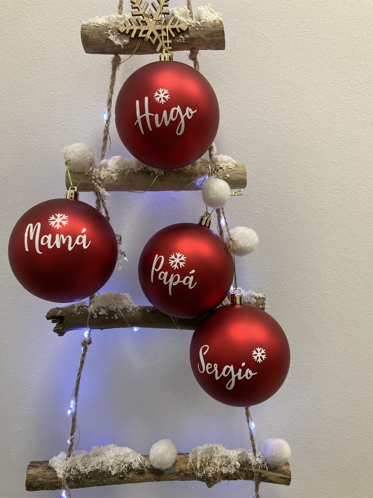 Bola Navidad Personalizada Rojo Mate - Imagen 1