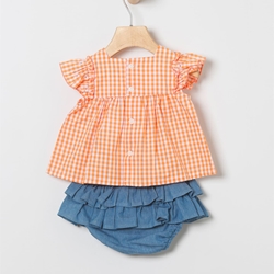 Brag+Blusa Cuad.Naranja - Imagen 2