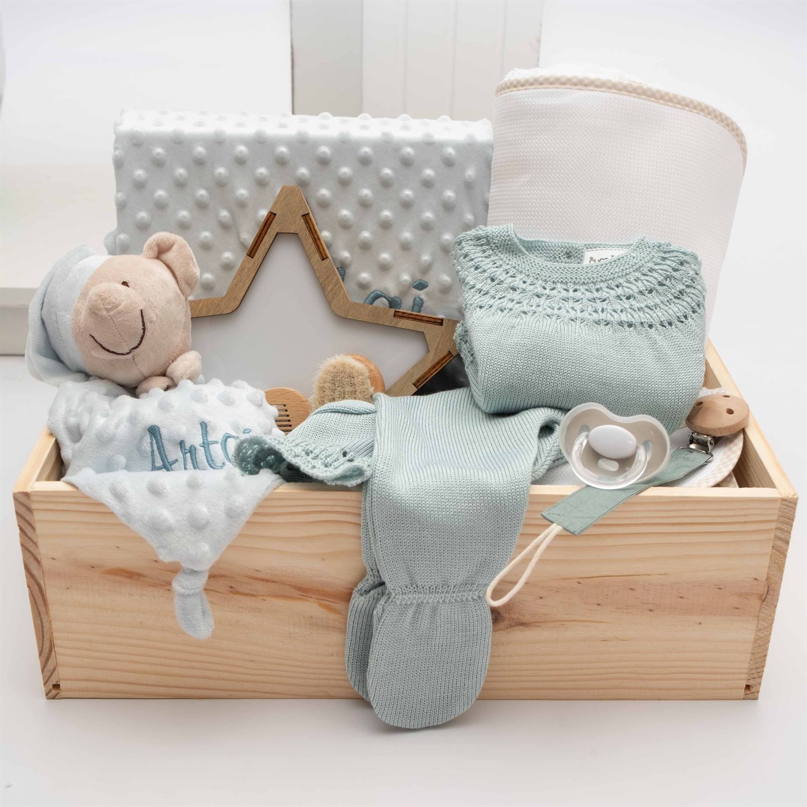 Caja Personalizada Verde Agua Estrella - Imagen 1