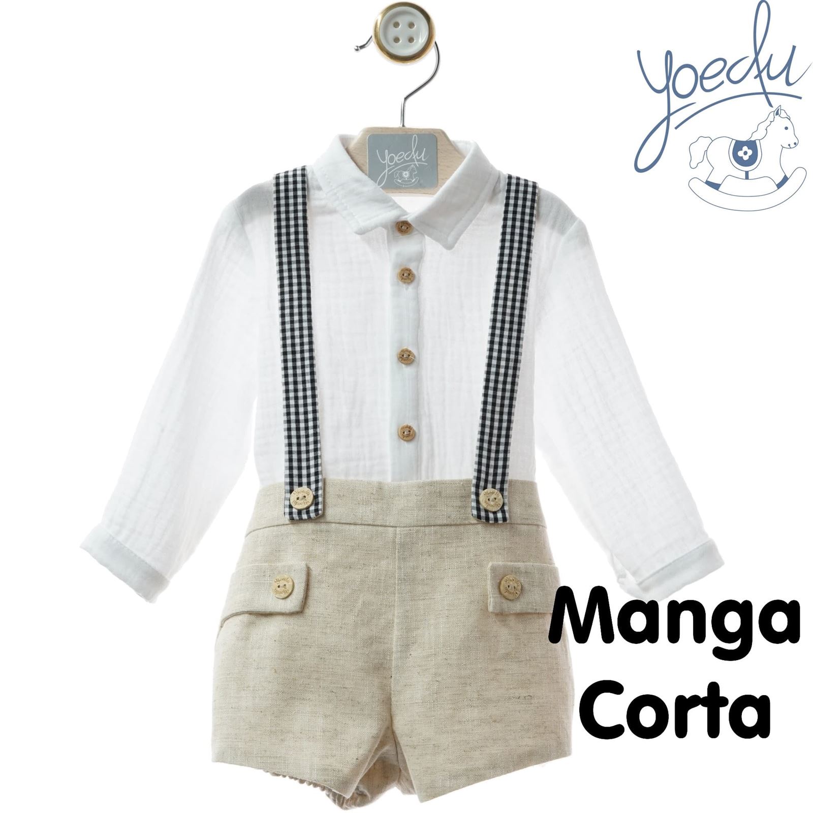 Conjunto Bebe Manga Corta Con Tirantas Art.0250 "Familia Cerámica" - Imagen 1