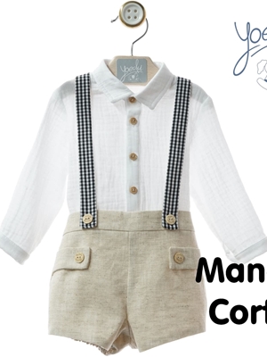 Conjunto Bebe Manga Corta Con Tirantas Art.0250 "Familia Cerámica" - Imagen 1