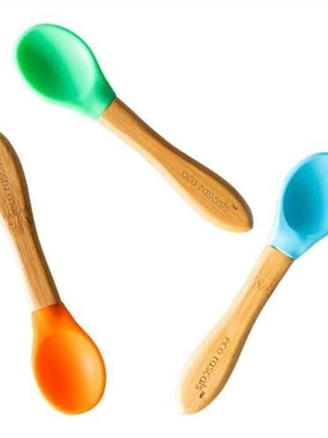 Cucharas Bamboo Eco Rascals Azul-Verde-Naranja - Imagen 1