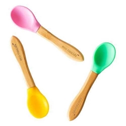 Cucharas Bamboo Eco Rascals Rosa-Verde-Amarilla - Imagen 1