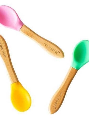 Cucharas Bamboo Eco Rascals Rosa-Verde-Amarilla - Imagen 1