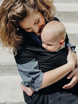 Foulard de Porteo Boba Wrap Negro - Imagen 1