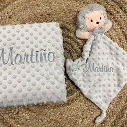 Manta y Dou Dou Personalizada Gris - Imagen 1