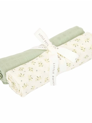 Muselinas 70 x 70 Blueberry Leaves Sage Little Dutch - Imagen 1