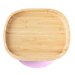 Plato Bamboo Toddler "Sin Secciones" Rosa Eco Rascals - Imagen 1