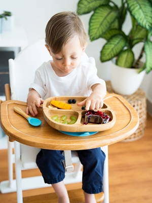 Plato Bambú Toodler Azul Eco Rascals - Imagen 1