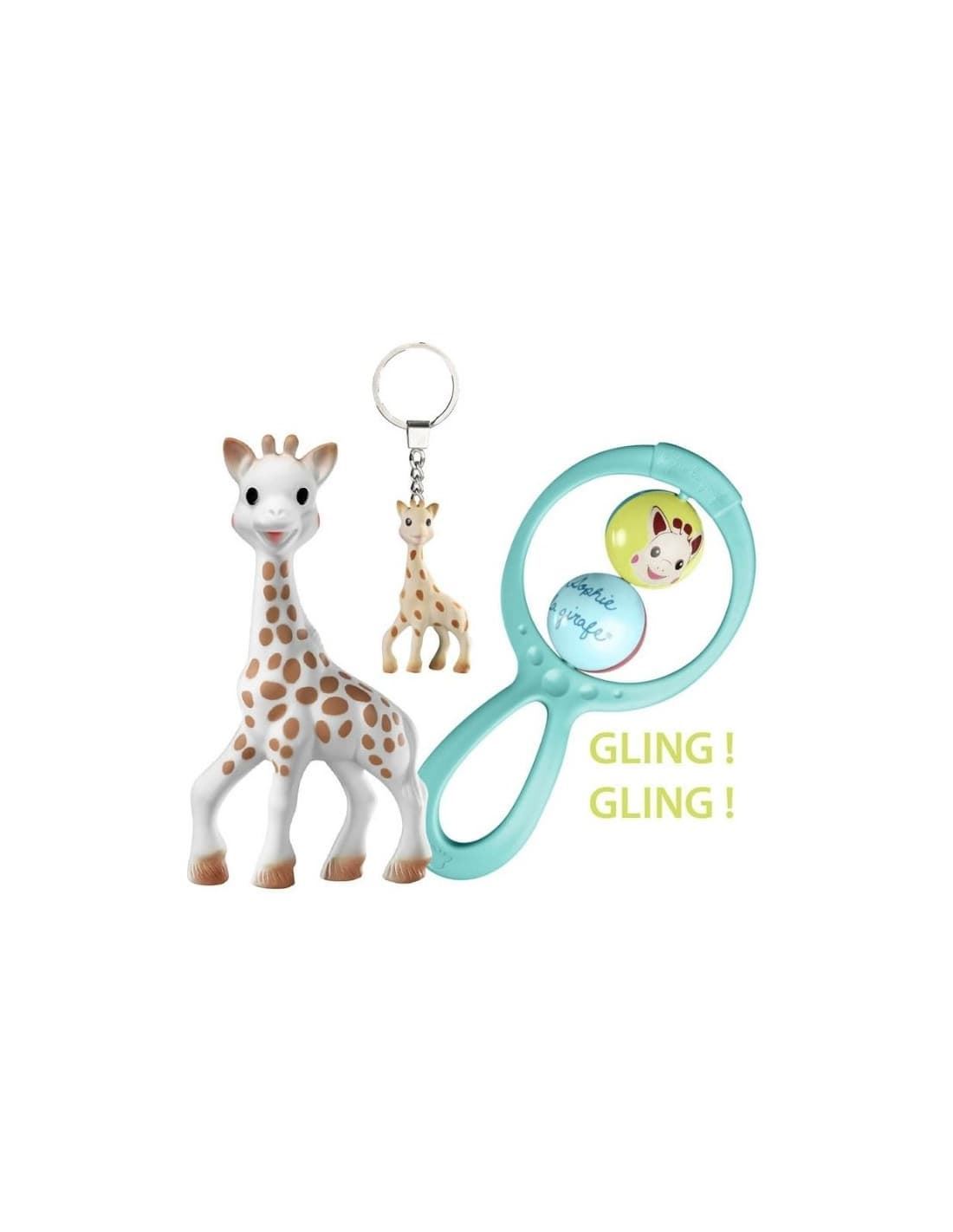 Set regalo Sophie la girafe (mordedor + Sonajero + llavero) - Imagen 1