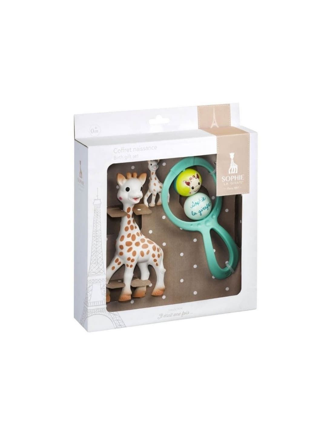 Set regalo Sophie la girafe (mordedor + Sonajero + llavero) - Imagen 1