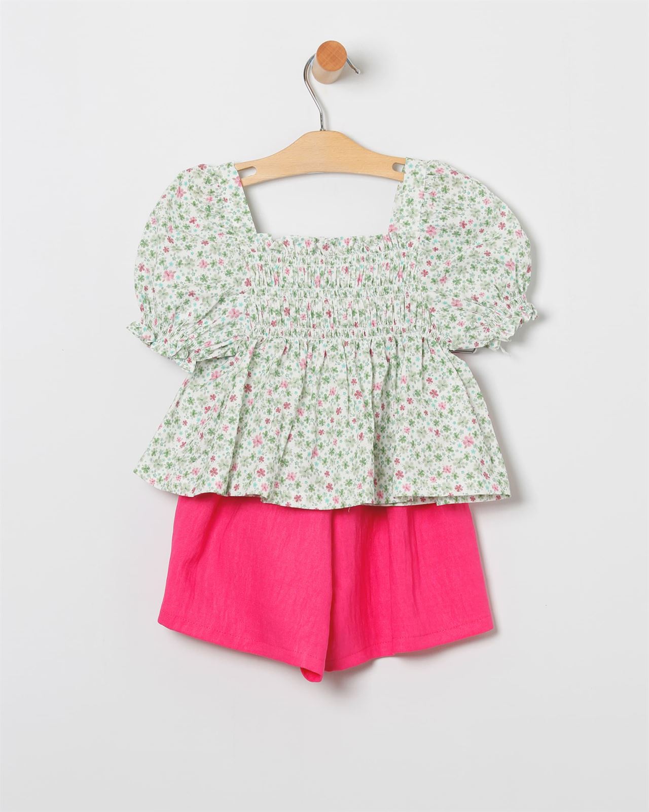 Short+Blusa Flores Verde - Imagen 1