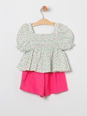Short+Blusa Flores Verde - Imagen 1