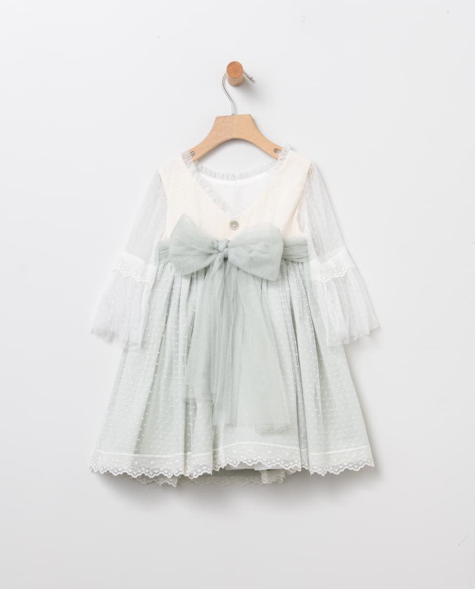 Vestido Gasa Manga Francesa - Imagen 3