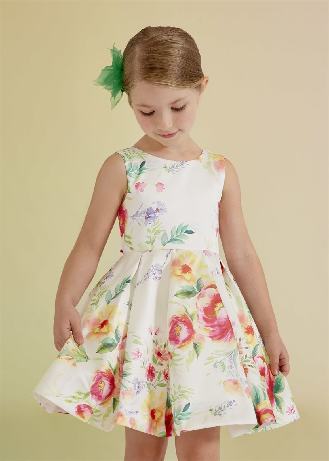 Vestido Mikado Estampado Niña - Imagen 2