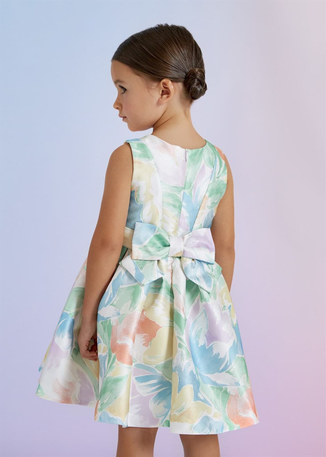 Vestido Mikado Estampado Niña - Imagen 2