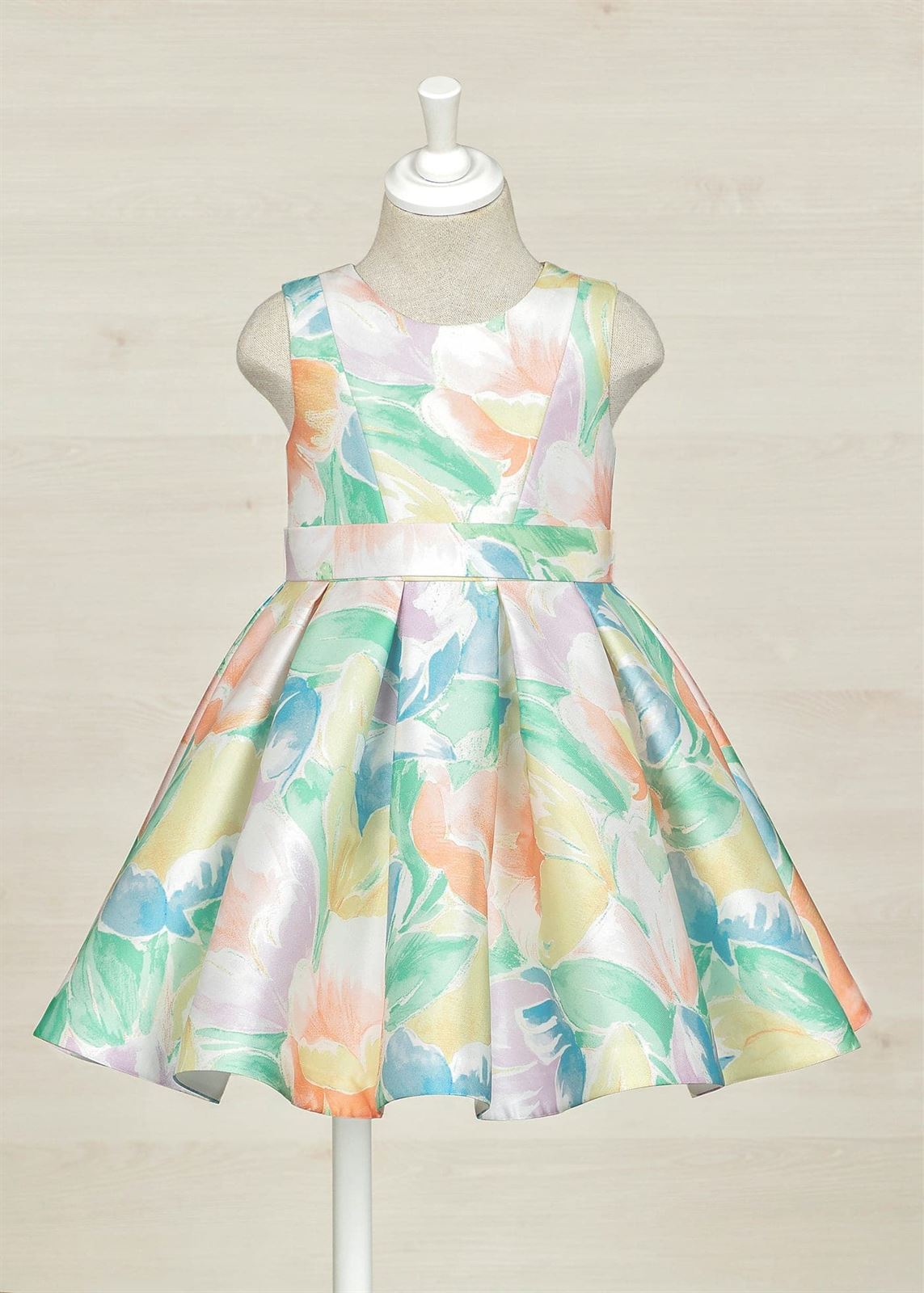 Vestido Mikado Estampado Niña - Imagen 4