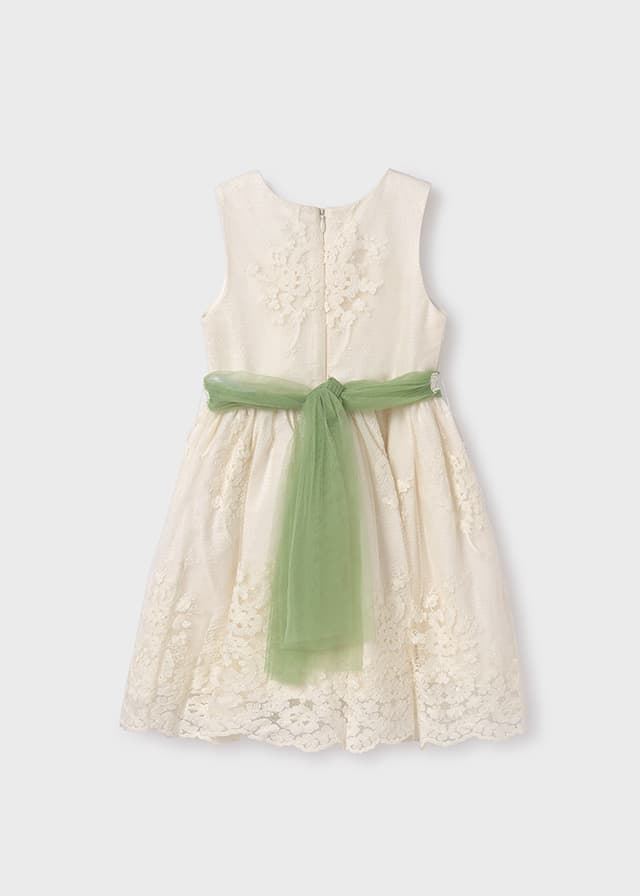 Vestido tul jacquard bordado - Imagen 2